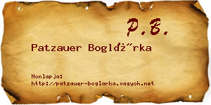 Patzauer Boglárka névjegykártya